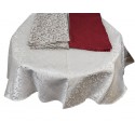 Tovaglia ANTIMACCHIA per tavolo rotondo cm 155 NO STIRO jacquard rosso beige