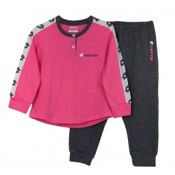 Pigiama lungo in cotone per Bambina Lotto LP8039 rosa