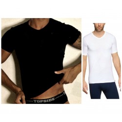 Canottiera Maglia uomo COTONE elasticizzato scollo a V TOPSIDE T SHIRT