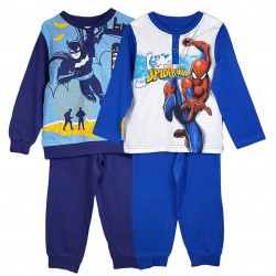 Pigiama bambino Bimbo lungo in puro cotone Spiderman Uomo Ragno Batman
