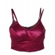  Bralette Top in raso stretch con coppe estraibili Tramonte R.240 rubino