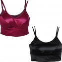 Bralette Top in raso stretch con coppe estraibili Tramonte R.240 rubino
