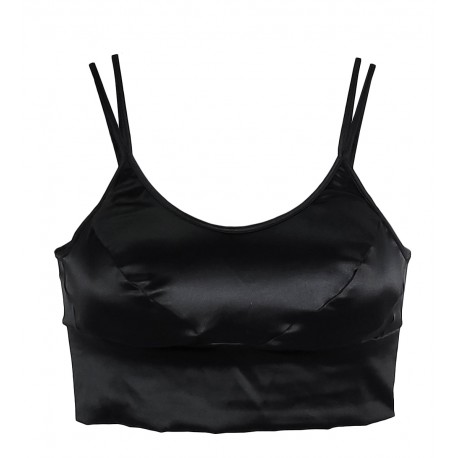  Bralette Top in raso stretch con coppe estraibili Tramonte R.240 rubino