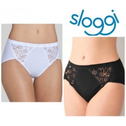  2 slip donna mutanda Sloggi CHIC midi in cotone con ricamo