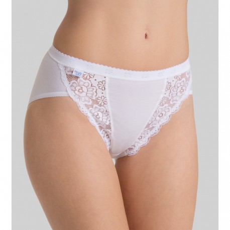 2 slip donna mutanda Sloggi CHIC Tai sgambato in cotone con ricamo