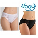2 slip donna mutanda Sloggi CHIC TAI sgambato in cotone con ricamo