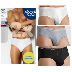 2 Slip uomo mutanda SLOGGI BASIC MIDI cotone elastico