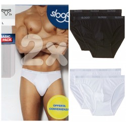 Due slip uomo mutanda vita bassa SLOGGI BASIC MINI cotone elastico