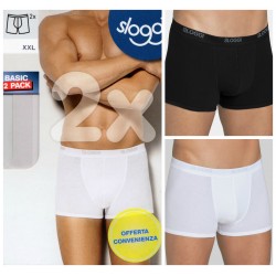 Due boxer uomo parigamba SLOGGI BASIC SHORT cotone elastico