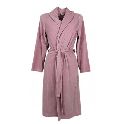 Vestaglia Donna in caldo cotone velur sciallata con cintura Vivisence 5022 rosa