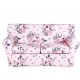 Copridivano 2 posti in fantasia floreale rose Harmony Made in Italy
