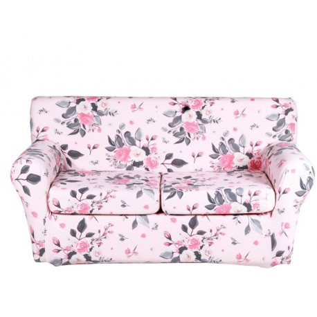 Copridivano 2 posti in fantasia floreale rose Harmony Made in Italy