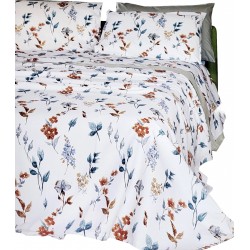 Copriletto matrimoniale Day Light Battaglia 2 piazze Chiara Floreale Panna