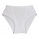 DUE Slip donna vita Alta mutanda in pizzo e modal Moods bianco MD204