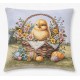 Cuscino Arredo Quadrato Pasquale in Gobelin Pulcini Uova di Pasqua
