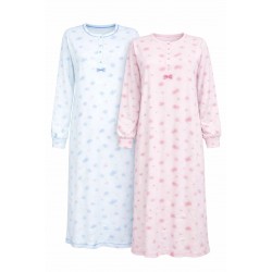 Camicia da Notte Donna IRGE Cotone Calibrata Manica Lunga Estiva