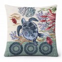 Cuscino Arredo Con Imbottitura Gobelin Karì 45x45 cm Tartaruga Coralli