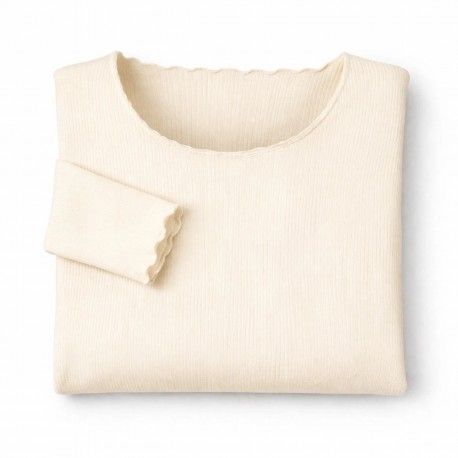 Maglia Intima Donna Tramonte Pura Lana a Costine Manica Lunga