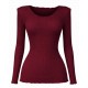 Maglia Intima Donna Tramonte Pura Lana a Costine Manica Lunga