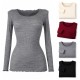 Maglia Intima Donna Tramonte Pura Lana a Costine Manica Lunga