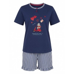 Pigiama Donna Corto Cotone Estivo Mezza Manica Andra