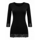Maglia Manica Lunga Donna Tramonte Leonida Modal Bordi in Pizzo