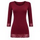 Maglia Manica Lunga Donna Tramonte Leonida Modal Bordi in Pizzo