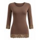 Maglia Manica Lunga Donna Tramonte Leonida Modal Bordi in Pizzo