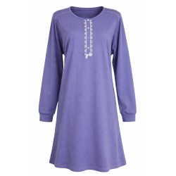 Camicia da Notte Donna IRGE - Caldo Cotone Interlock - Scollo 4 Bottoni - S/M