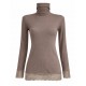 Maglia Donna Manica Lunga Tramonte a Costine Collo Alto Balza in Pizzo