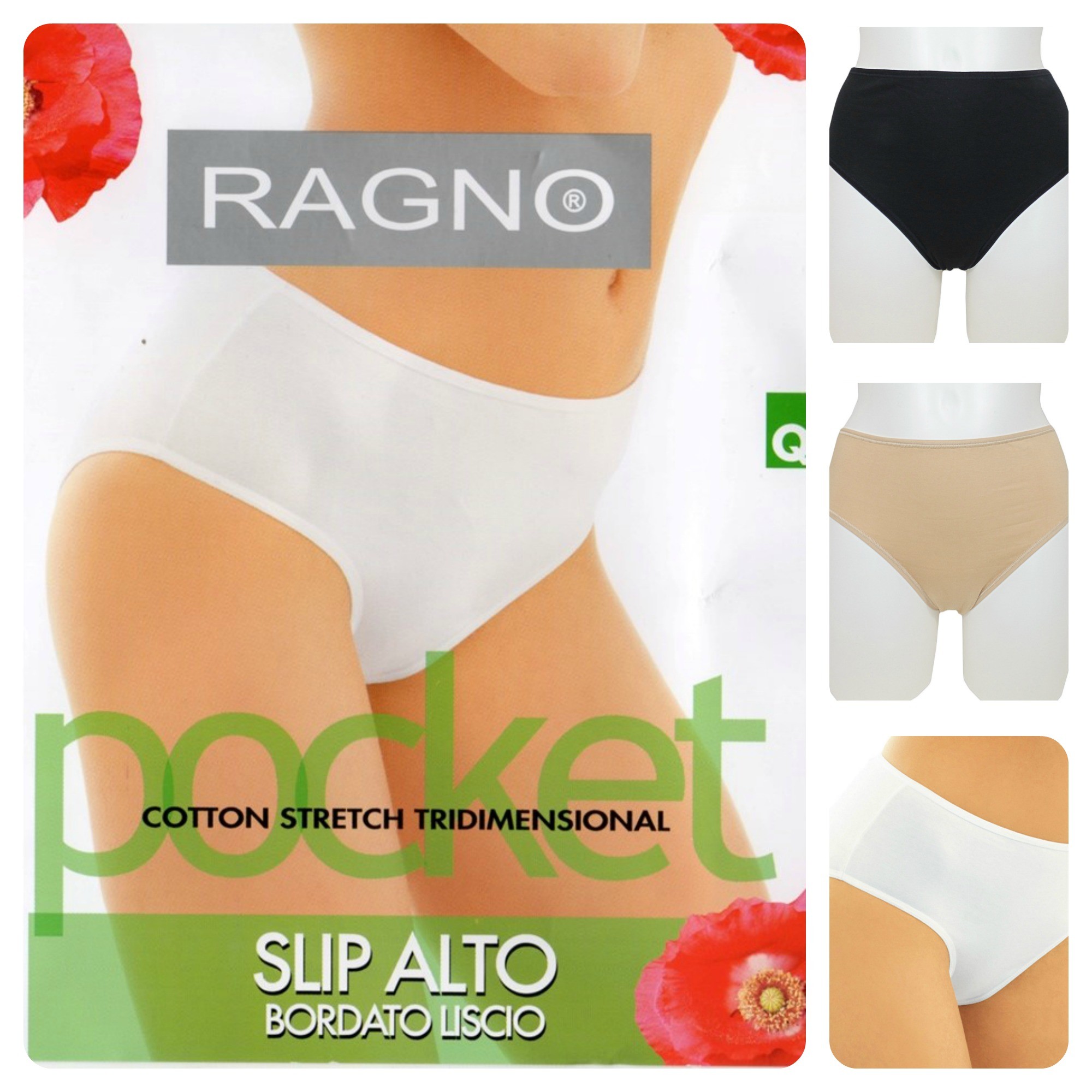 2 Slip donna RAGNO Pocket alto cotone 07455Q - Dolce Casa Biancheria