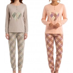 Pigiama Donna Infiore Caldo Cotone Invernale