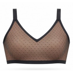 Reggiseno Contenitivo Bralette GISELA Senza Ferretto Tulle a Pois Invisibile