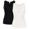 Maglia intima Canottiera donna Lana Cotone Spalla Larga Forma seno Fraly