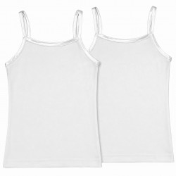2 Canottiere Bambina Ragazza Spalla Stretta Moods 100% Cotone