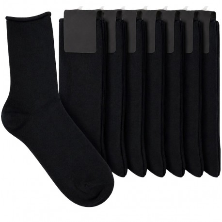 6 Paia Calzini Corti Calze Uomo Caldo Cotone Senza Elastico Nero
