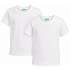 2 Magliette Intime Mezza Manica Bambino Bimbissimi Cotone Bianco