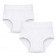 2 Slip Bambina Vita Alta Impose in Cotone Elasticizzato Bianco