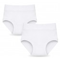 2 Slip Bambina Vita Alta Impose Cotone Elasticizzato Bianco
