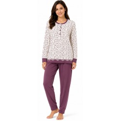 Pigiama Donna Caldo Cotone Invernale Infiore Pois