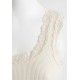 Maglia Canottiera Donna Lana Seta Fraly Costine con Pizzo Spalla Larga Invernale