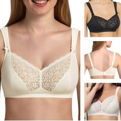 Reggiseno Anita senza ferretto ricamato Havanna
