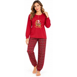 Pigiama Natalizio Caldo Cotone IRGE Donna Babbo Natale Family