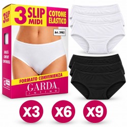 Slip Mutanda Donna GARDA Midi Cotone Elasticizzato Multipack