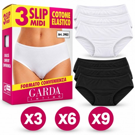 Slip Mutanda Donna GARDA Midi Cotone Elasticizzato Multipack