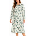 Camicia da Notte Donna Linclalor Invernale Caldo Cotone Con colletto