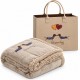 Coperta Plaid Matrimoniale 200x220 Pile Sherpa + Borsa Feltro
