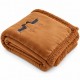 Coperta Plaid Matrimoniale 200x220 Pile Sherpa + Borsa Feltro