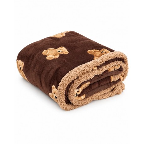 Coperta Plaid Matrimoniale 200x220 Pile Sherpa + Borsa e Portachiavi