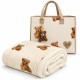 Coperta Plaid Matrimoniale 200x220 Pile Sherpa + Borsa e Portachiavi